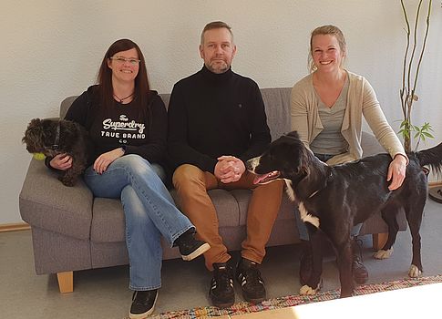 Bürohund Gismo, Tanja Richers, Markus Baudewig (Leitung), Bürohund Lore, Ricarda Duske